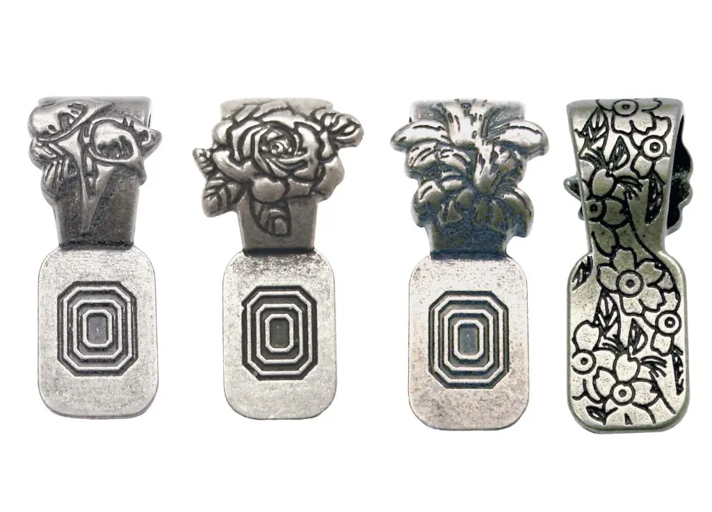 [738007] Colgantes Artísticos Florales Plata Antigua - 12pzas
