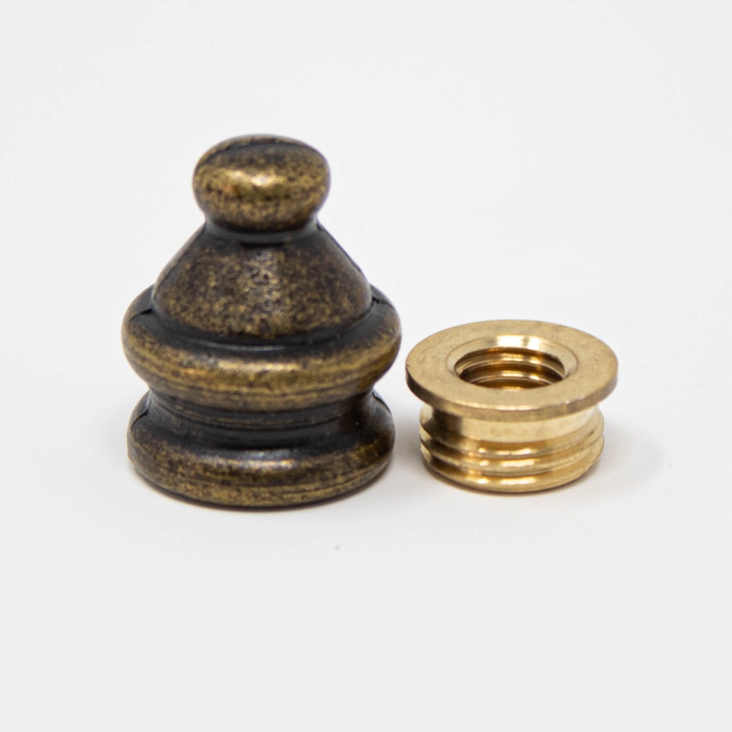 Punta Pirámide Chica de Latón Antiguo c/Reductor (p/Arpa de 6"-7")