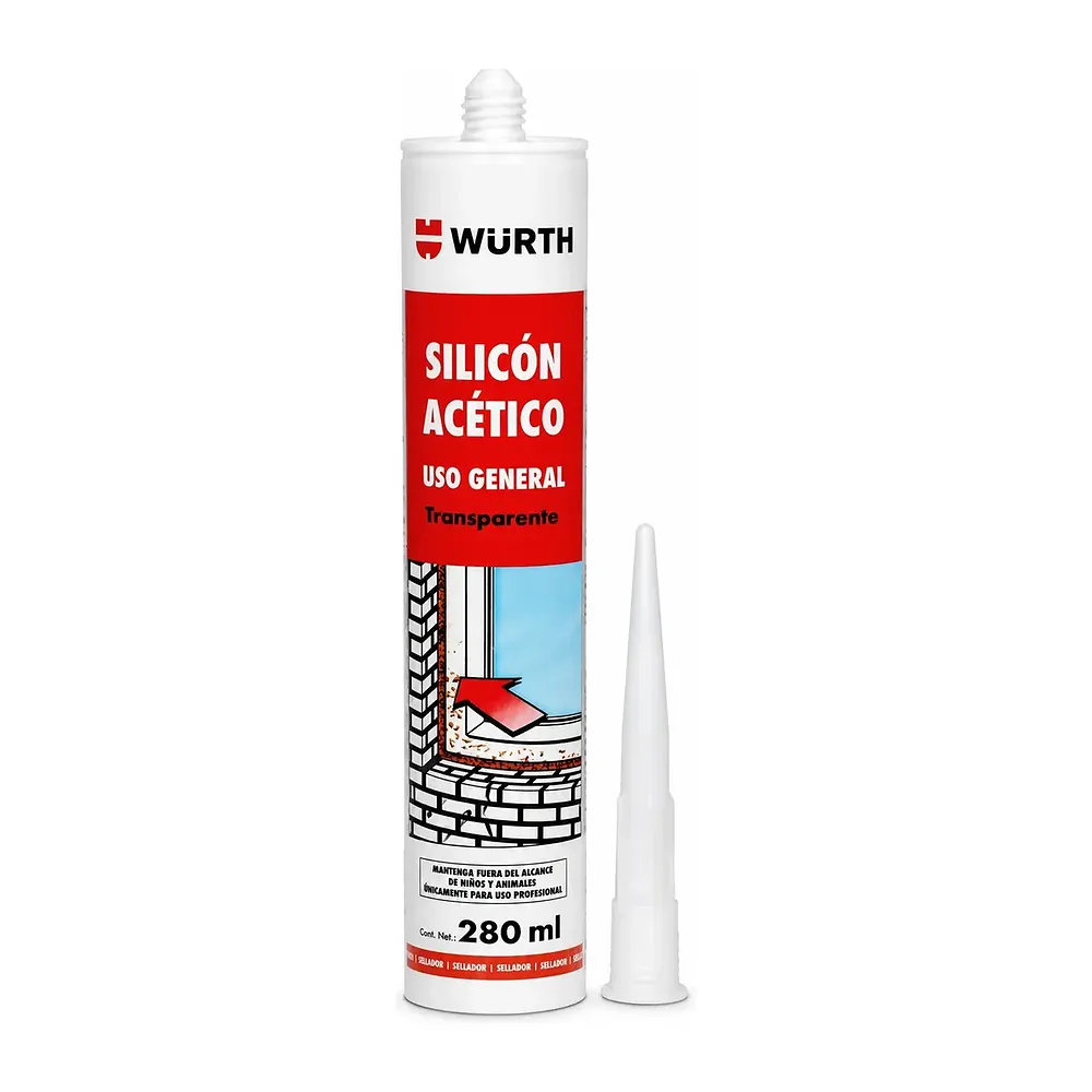 [498152] Silicón Acético Transparente Würth - 280ml