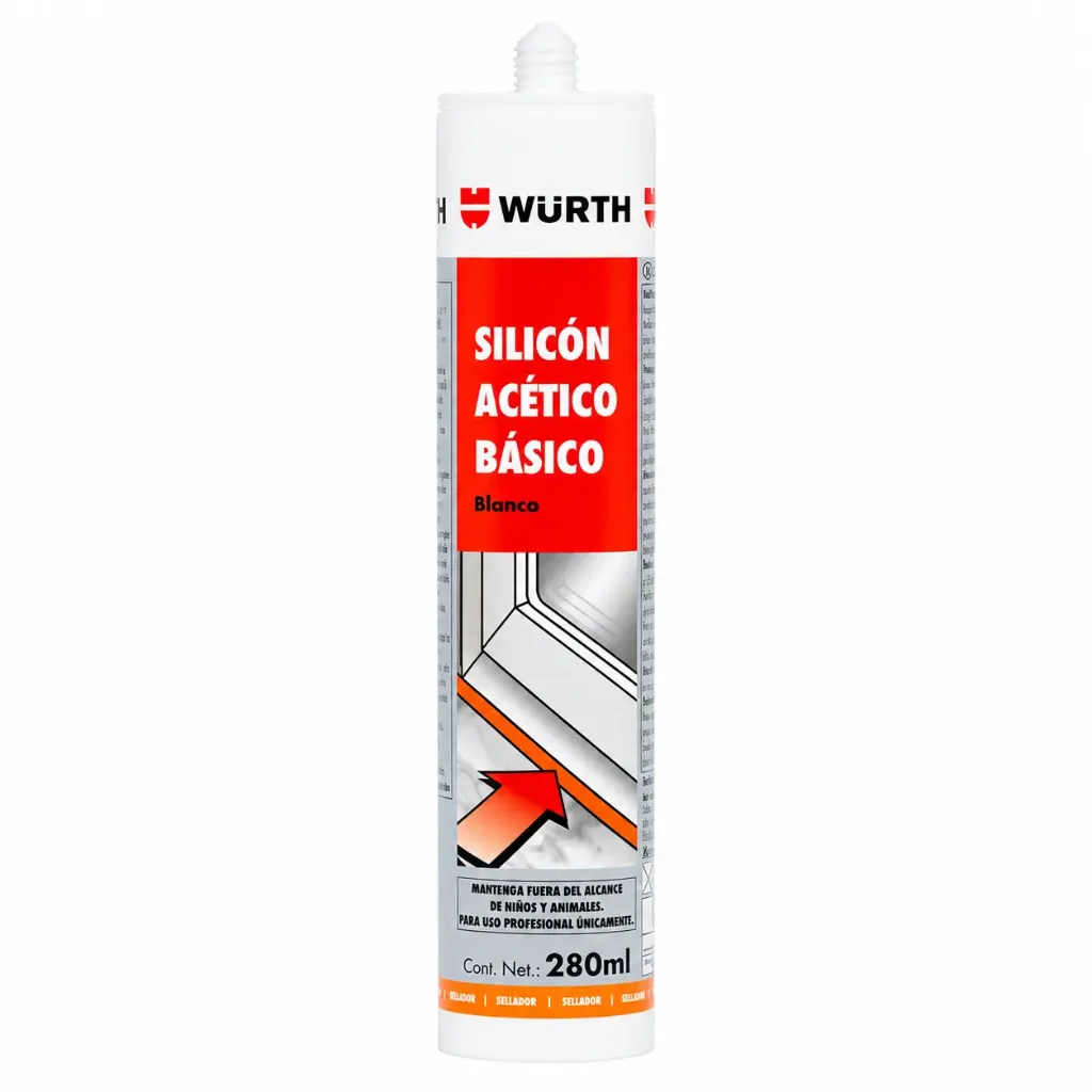 [498153] Silicón Acético Blanco Würth - 280ml